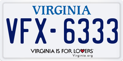VA license plate VFX6333
