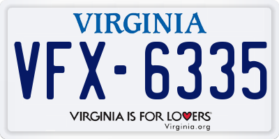 VA license plate VFX6335