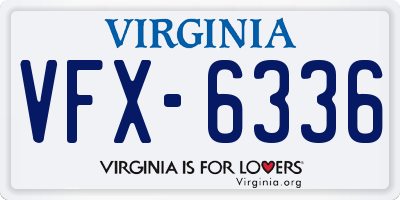 VA license plate VFX6336