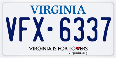 VA license plate VFX6337
