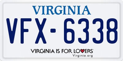 VA license plate VFX6338