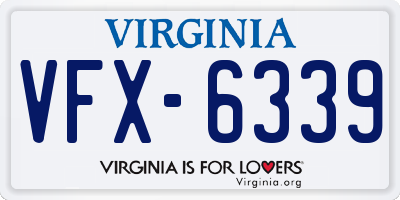 VA license plate VFX6339