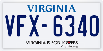 VA license plate VFX6340