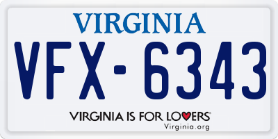 VA license plate VFX6343
