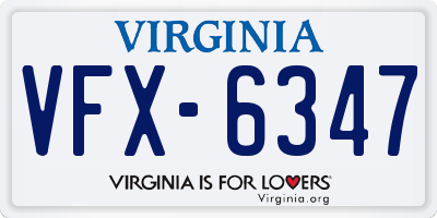 VA license plate VFX6347