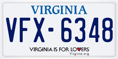 VA license plate VFX6348