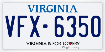 VA license plate VFX6350