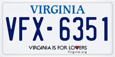 VA license plate VFX6351