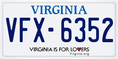 VA license plate VFX6352