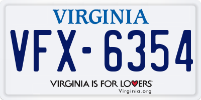 VA license plate VFX6354