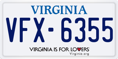 VA license plate VFX6355