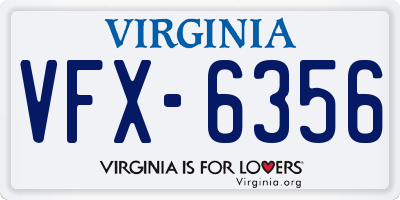 VA license plate VFX6356