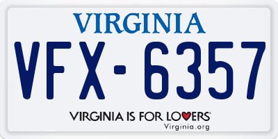 VA license plate VFX6357