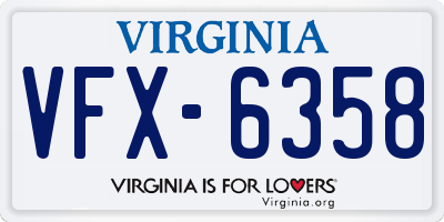 VA license plate VFX6358
