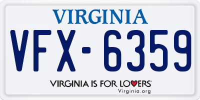 VA license plate VFX6359