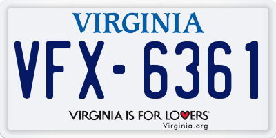 VA license plate VFX6361