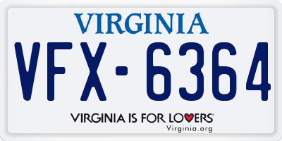 VA license plate VFX6364