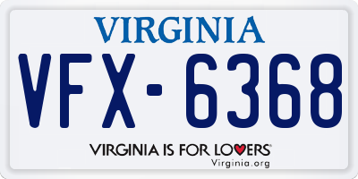 VA license plate VFX6368