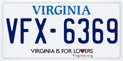 VA license plate VFX6369