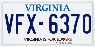 VA license plate VFX6370