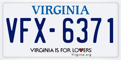 VA license plate VFX6371