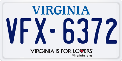 VA license plate VFX6372