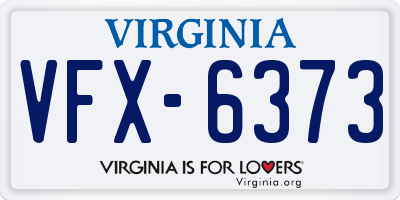 VA license plate VFX6373