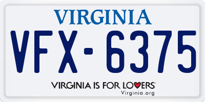 VA license plate VFX6375