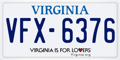 VA license plate VFX6376
