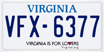 VA license plate VFX6377