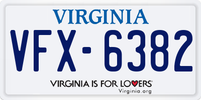 VA license plate VFX6382