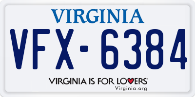 VA license plate VFX6384