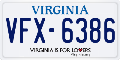 VA license plate VFX6386