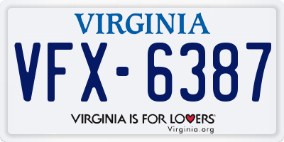 VA license plate VFX6387