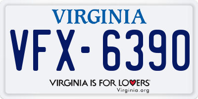 VA license plate VFX6390