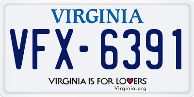 VA license plate VFX6391