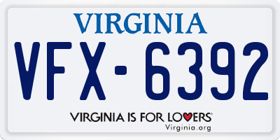 VA license plate VFX6392