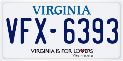 VA license plate VFX6393