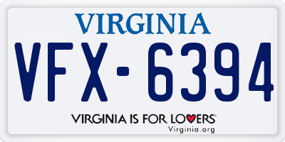 VA license plate VFX6394