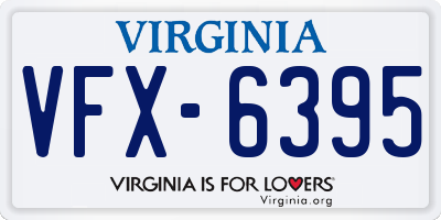 VA license plate VFX6395