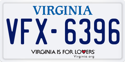 VA license plate VFX6396