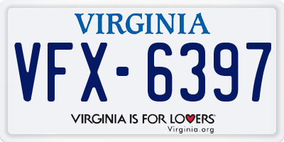 VA license plate VFX6397
