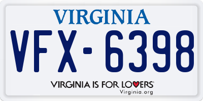 VA license plate VFX6398