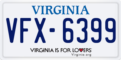 VA license plate VFX6399