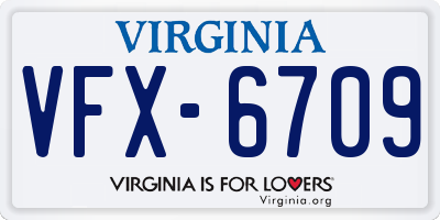 VA license plate VFX6709