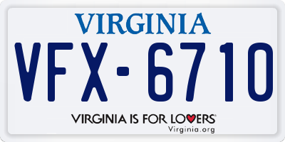 VA license plate VFX6710