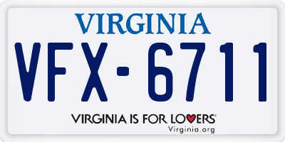 VA license plate VFX6711
