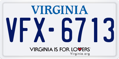 VA license plate VFX6713