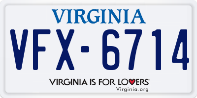 VA license plate VFX6714