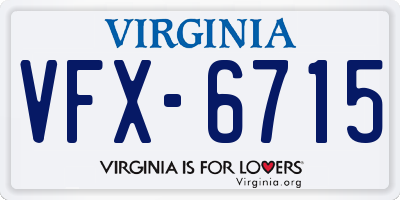 VA license plate VFX6715